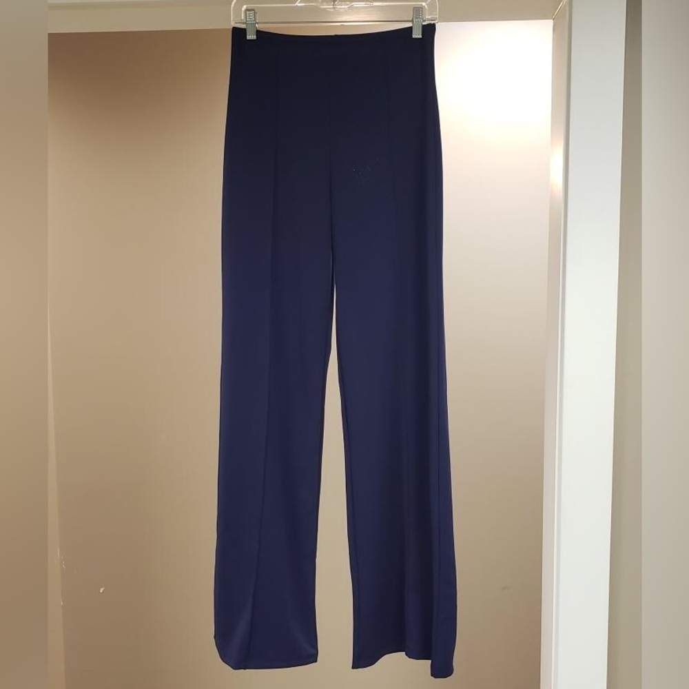 Cemi Ceri Navy Blue High Waist Wide Leg Dress Pants Size Large